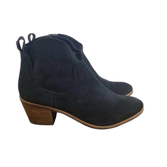 Ugg Kingsburg booties black suede heeled ankle boots - Picture 3 of 11